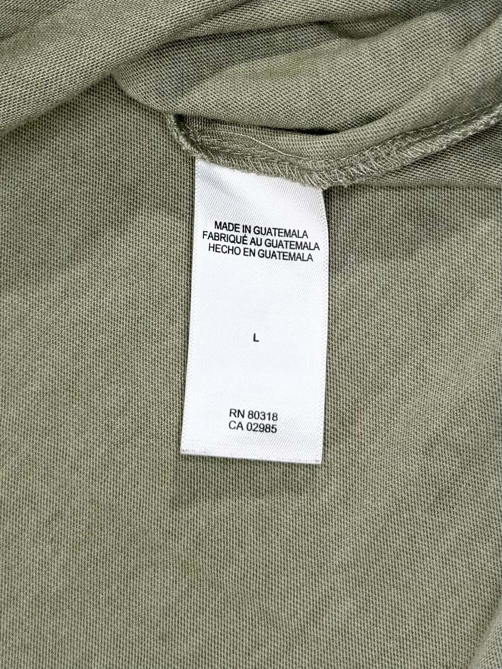 Lucky Brand Venice Burnout Short Sleeve Henley Shirt Army Green Large - Picture 4 of 7